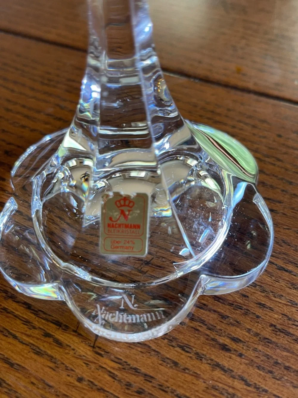 Nachtmann Crystal Petal Candle Holder Made In Germany Candlestick Holder Vintage